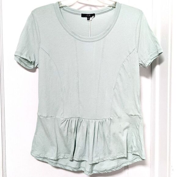 Joe's Jeans Collection Peplum Tee Dusty Blue Mint - Picture 1 of 8